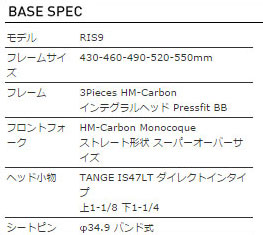 ANCHOR 2015 ROADBIKE RIS9 FRAME SET BASE SPEC（アンカー 2015年モデル ロードバイク フレームセット 標準 スペック）