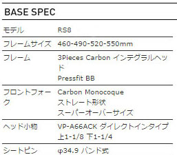 ANCHOR 2015 ROADBIKE RS8 FRAME SET BASE SPEC（アンカー 2015年モデル ロードバイク フレームセット 標準 スペック）
