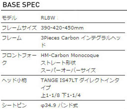 ANCHOR 2015 ROADBIKE RL8W FRAME SET BASE SPEC（アンカー 2015年モデル ロードバイク フレーム セット 標準 スペック）