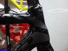 ANCHOR 2015 ROADBIKE RS8 FRAME SET RACING BLACK COLOR HEADTUBE SIDE（アンカー 2015年モデル ロードバイク フレームセット レーシングブラック カラー ヘッドチューブ）