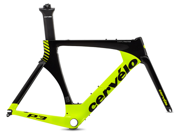 CERVELO 2018 TRIAHLON BIKE P3 FRAME SET BLACK FLUORO YELLOW COLOR（サーベロ 2018年モデル トライアスロン バイク ピースリー フレームセット ブラック フルオロイエロー カラー）