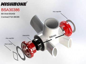 WISHBONE BSA30386 ウィッシュボーン FSA BB386 EVOクランクを装着の場合